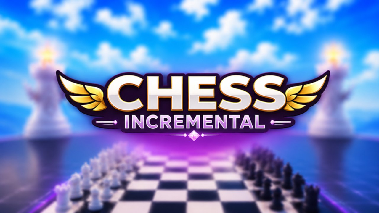 Official Chess Incremental title art over a chessboard with winged white rooks